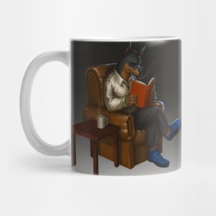 dog reading Mug